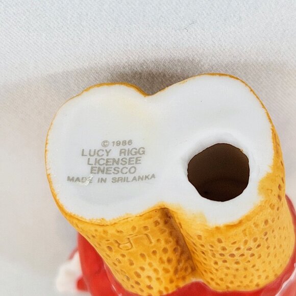 Bear Figurine Enesco Vintage Lucy Rigg Ceramic I Love Grandma Heart Pillow 1986 - Picture 7 of 9